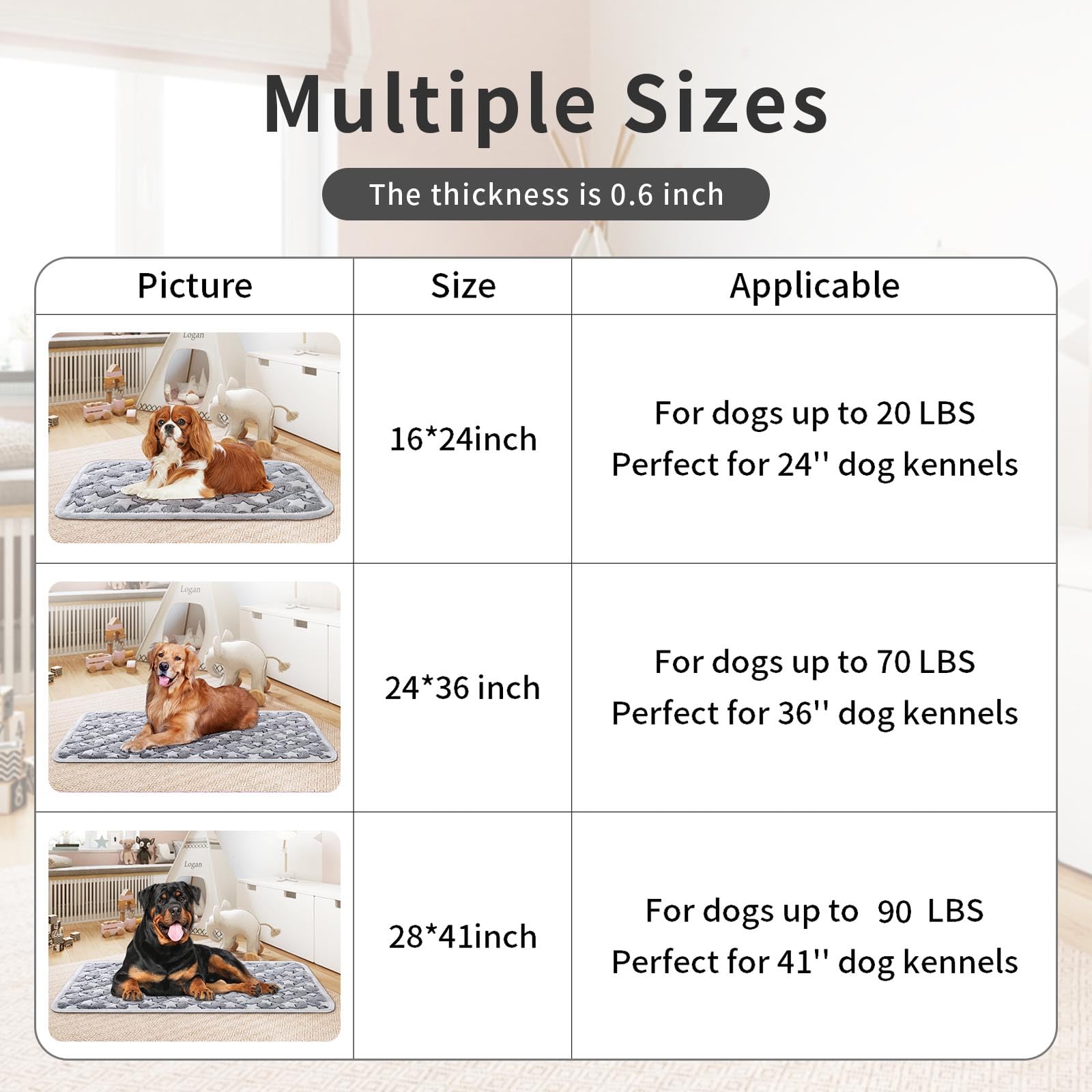 Dekeyoo dog crate mat reversible pattern showcases dual looks for style.