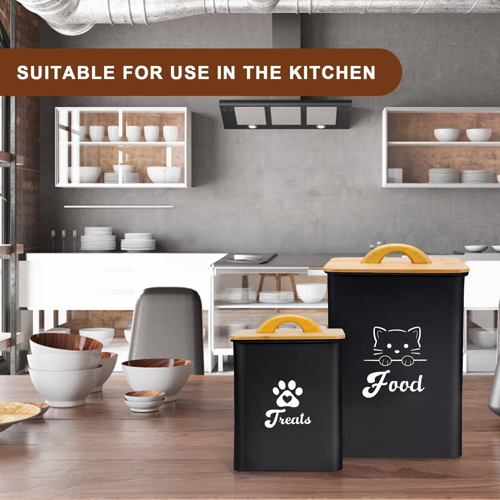 Dekosilave cat food storage containers with lids close-up showing airtight seal.