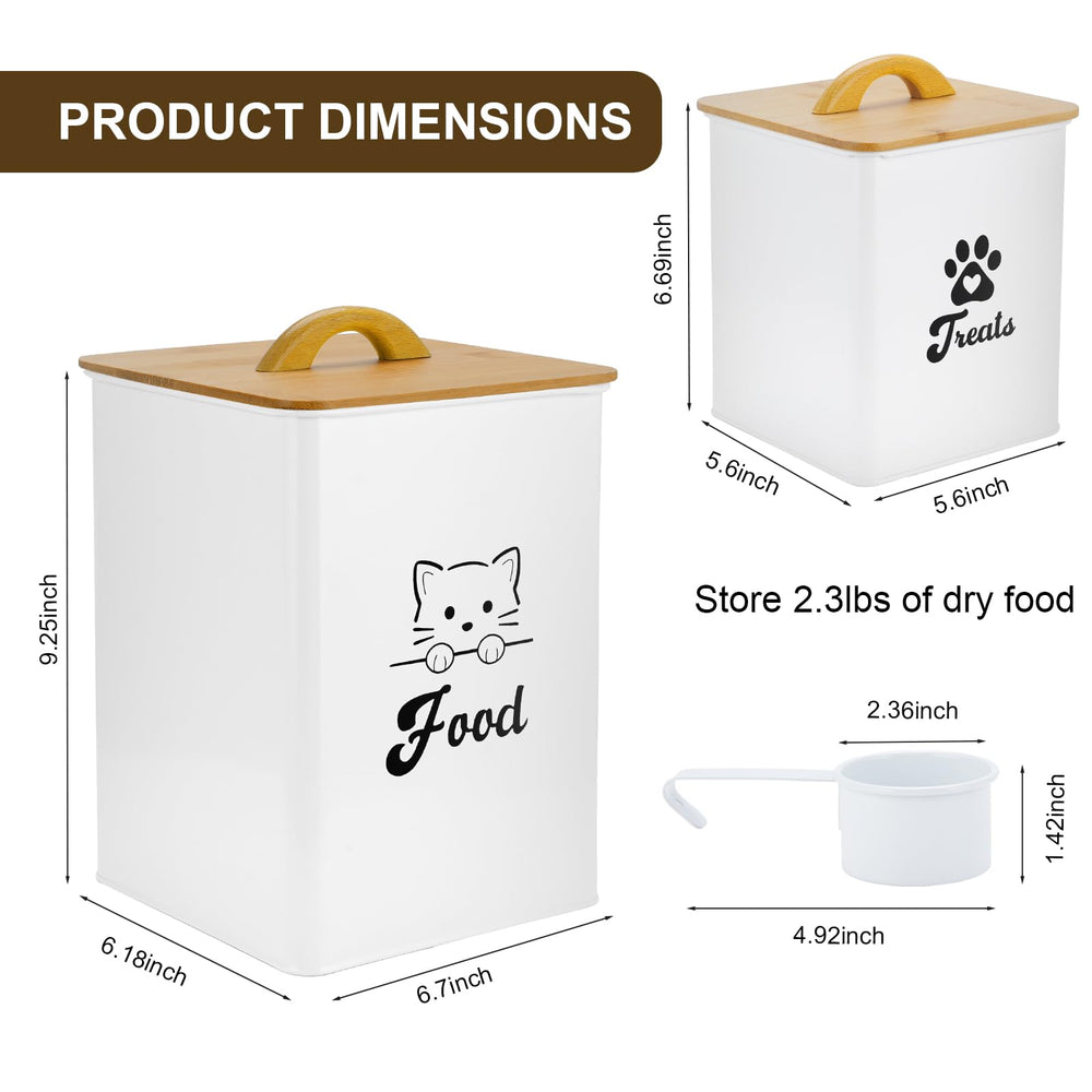Dekosilave cat treat jar with scoop for easy portioning.