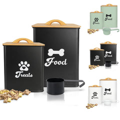 Dekosilave dog treat container set on a kitchen counter keeps snacks neatly organized.