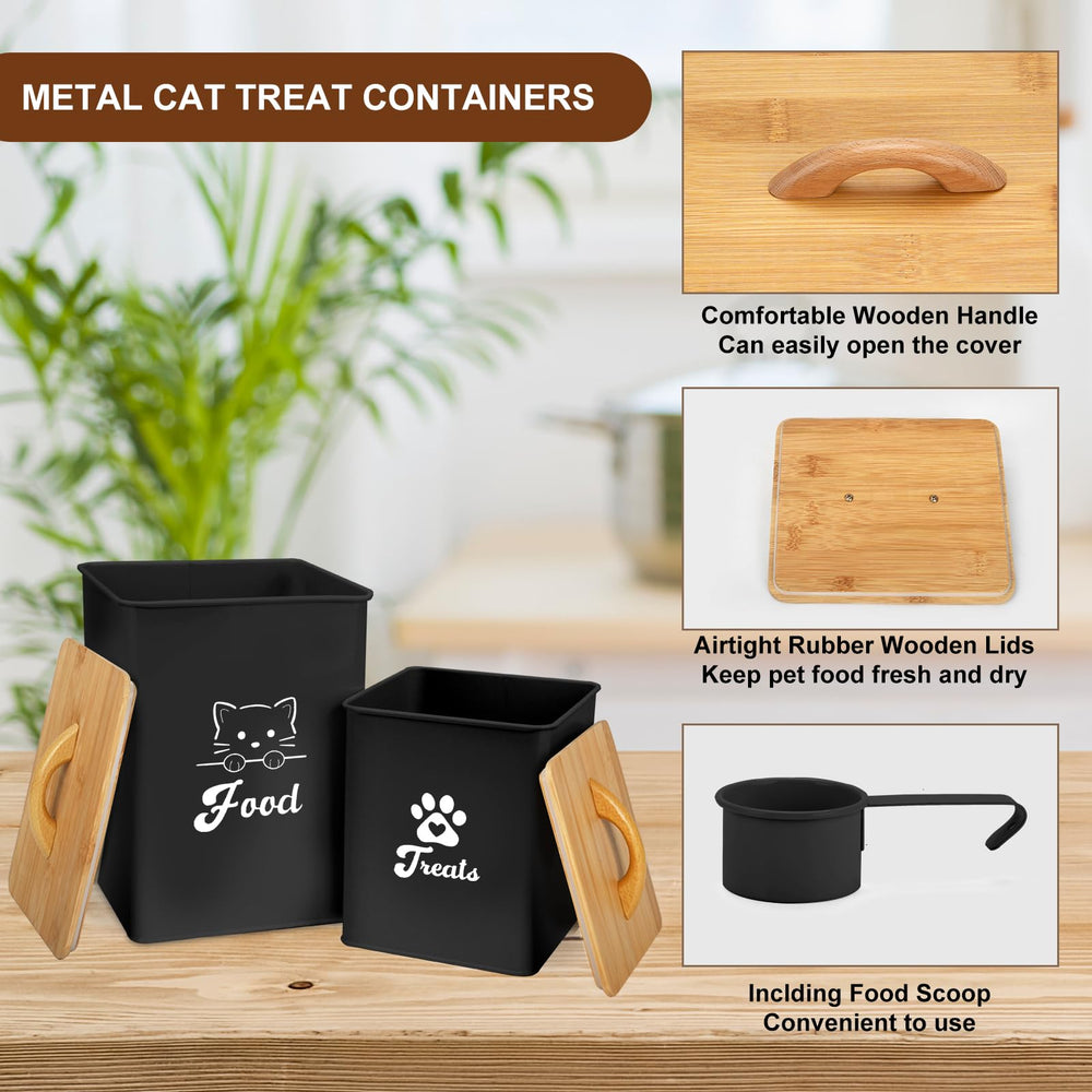Dekosilave large-capacity tin on counter offers organized pet-food storage.