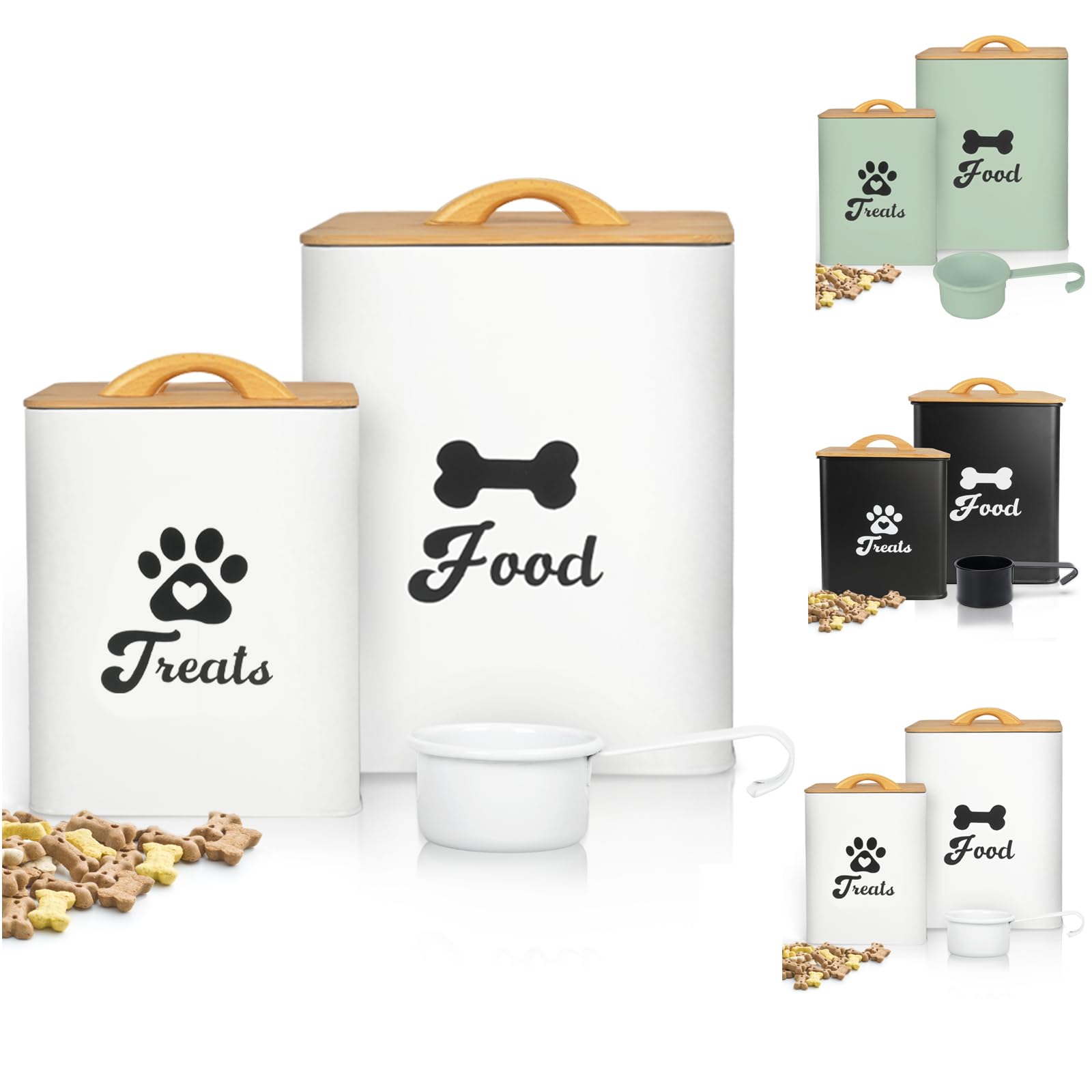 Dekosilave large dog treat container on counter showing capacity and space.