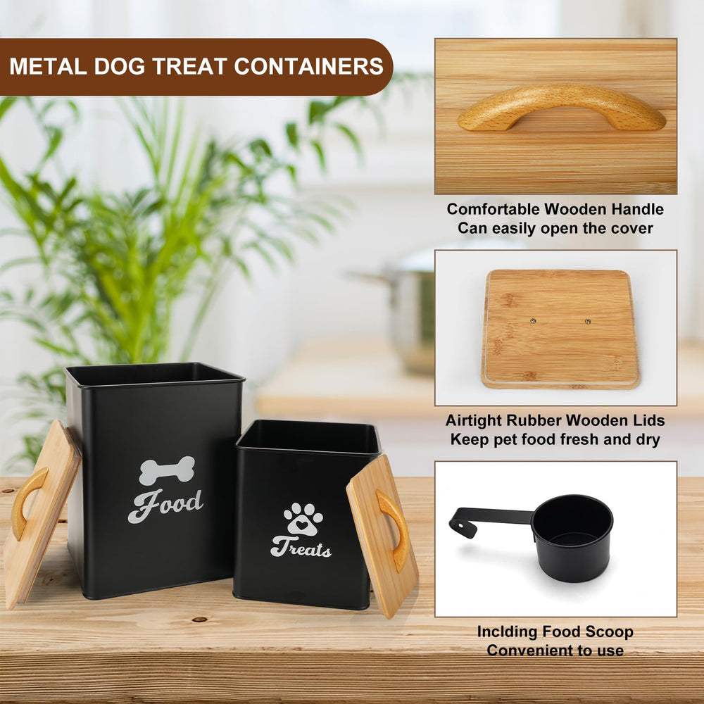 Dekosilave large dog treat container demonstrates ample 5-7 lb capacity.