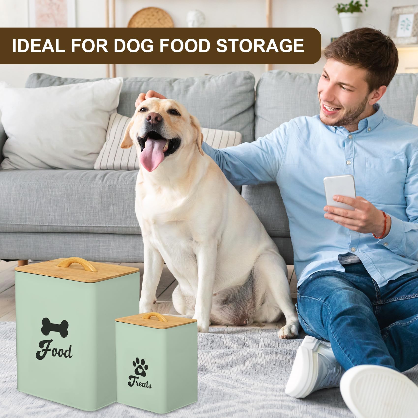 Dekosilave two-size storage shows versatile capacity for treats and kibble