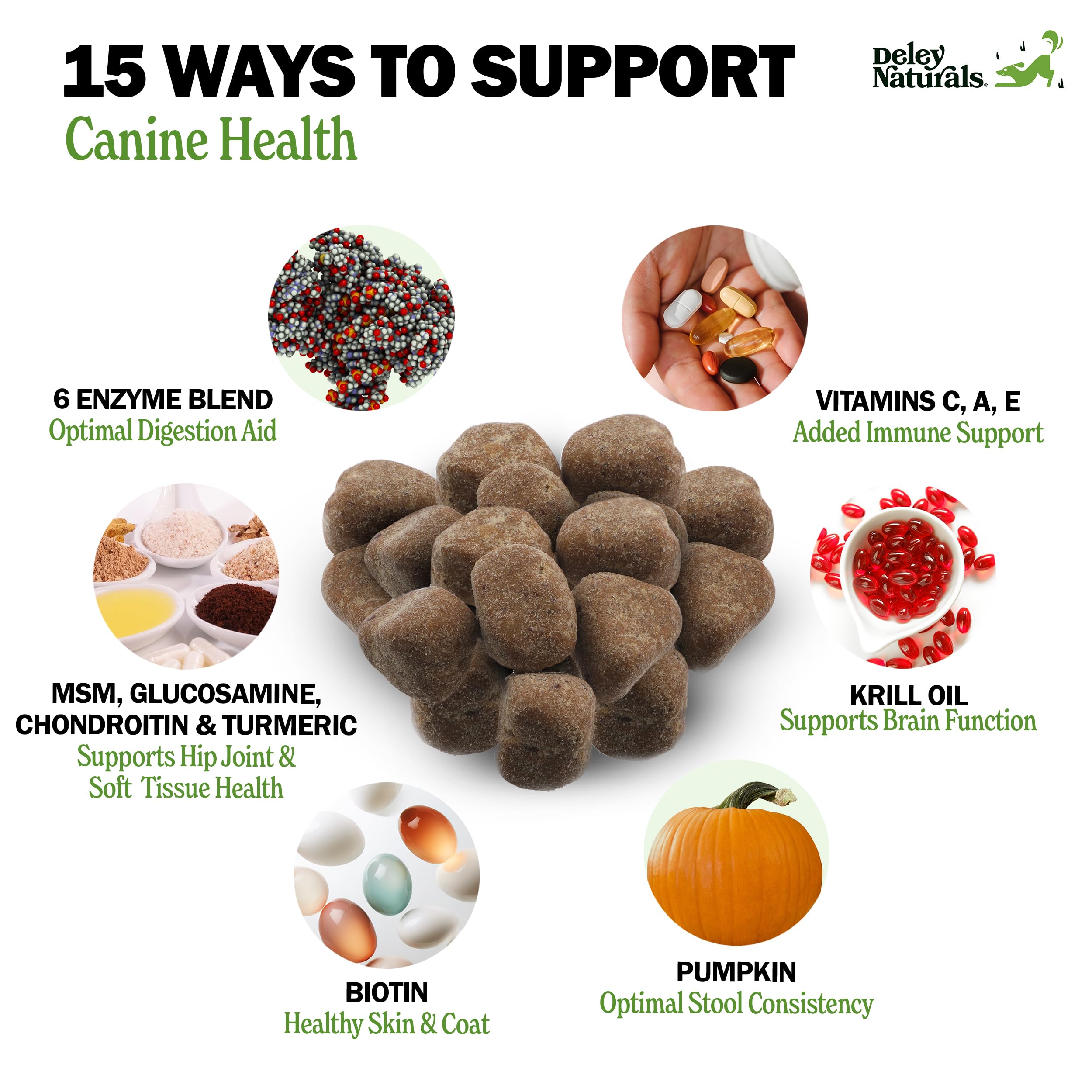 Deley Naturals joint-support chews with glucosamine and chondroitin aid mobility