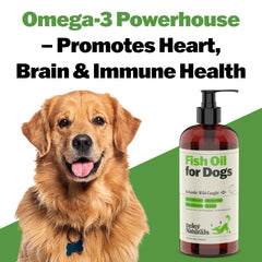 Deley Naturals dog fish oil skin-relief image supports healthy skin and itch relief.