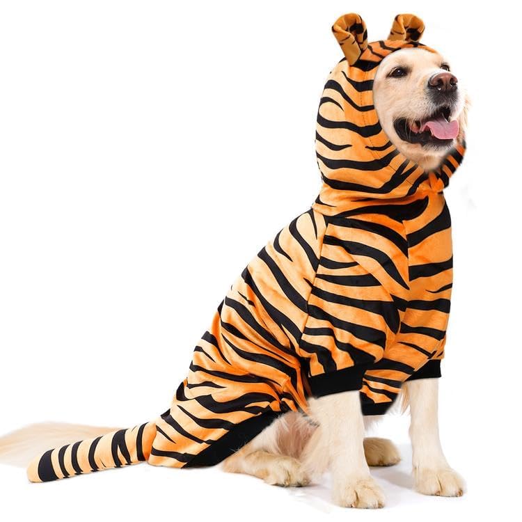 DELIFUR tiger costume hoodie closeup fabric shows soft polyester comfort