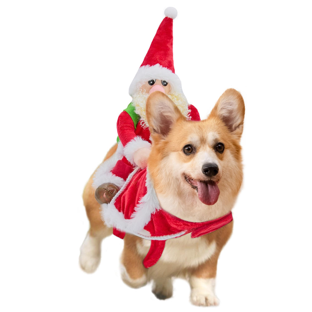 Delifur Santa dog costume is ideal for Christmas parties and holiday wear.