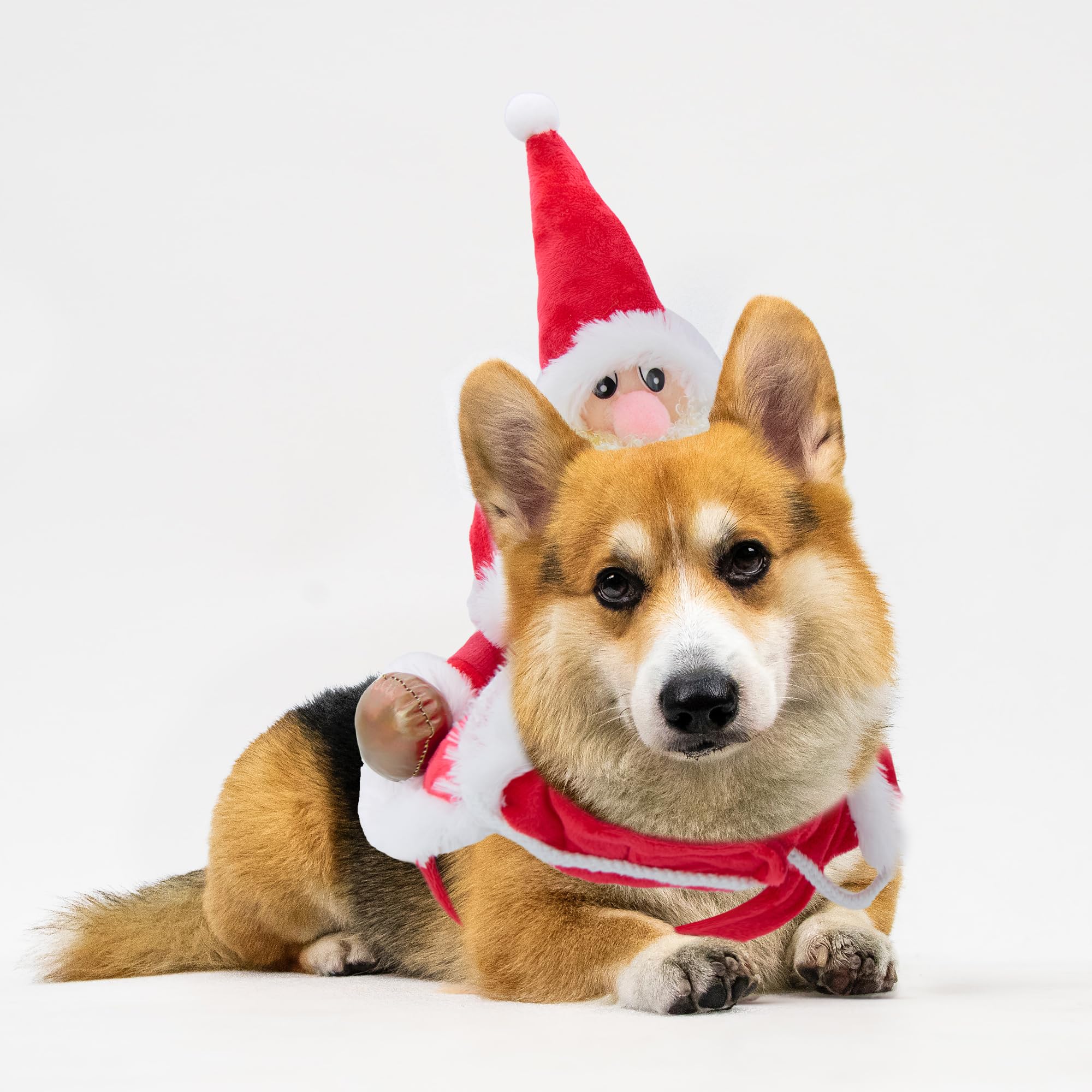Delifur Santa dog costume uses skin-friendly material for gentle wear.