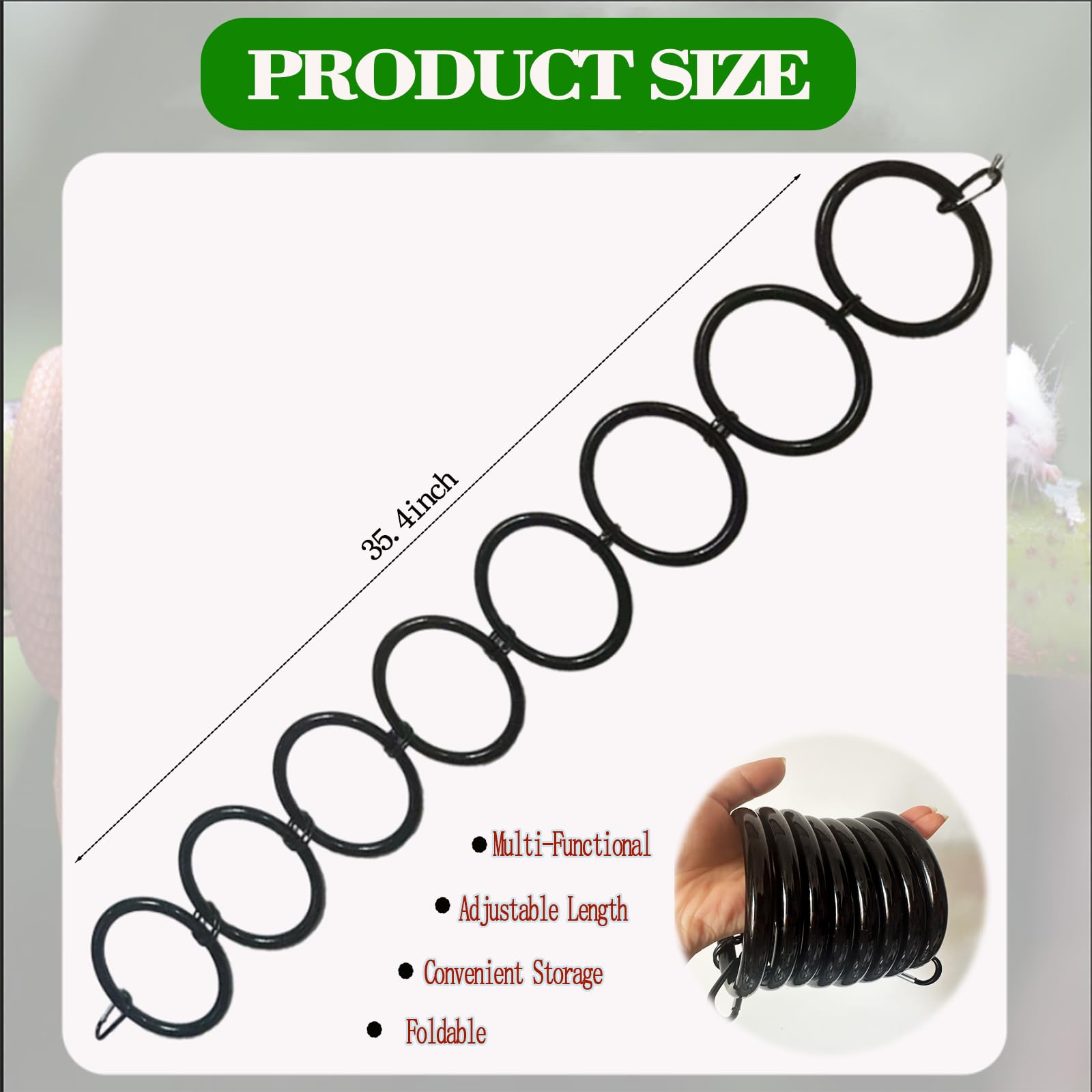 Delllala ball-python-hoop-toy closeup shows safe, non-toxic surface for curious snakes