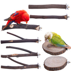 Deloky bird perch hanging multi-branch cage for foot exercise.