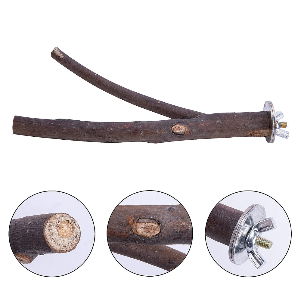 Deloky bird perch wooden stand 6.49-inch—durable natural wood for daily perching.
