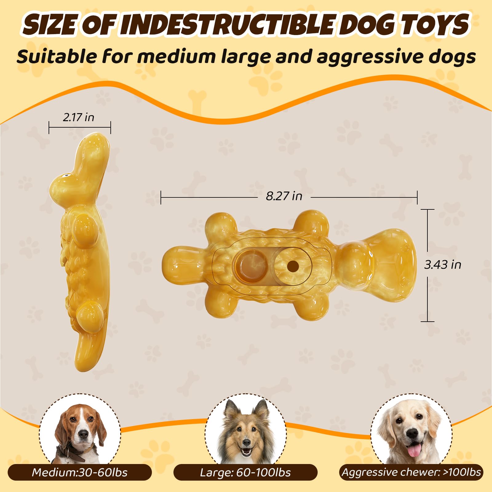 DELOMO bacon-scented toy with grooves for peanut butter enrichment.