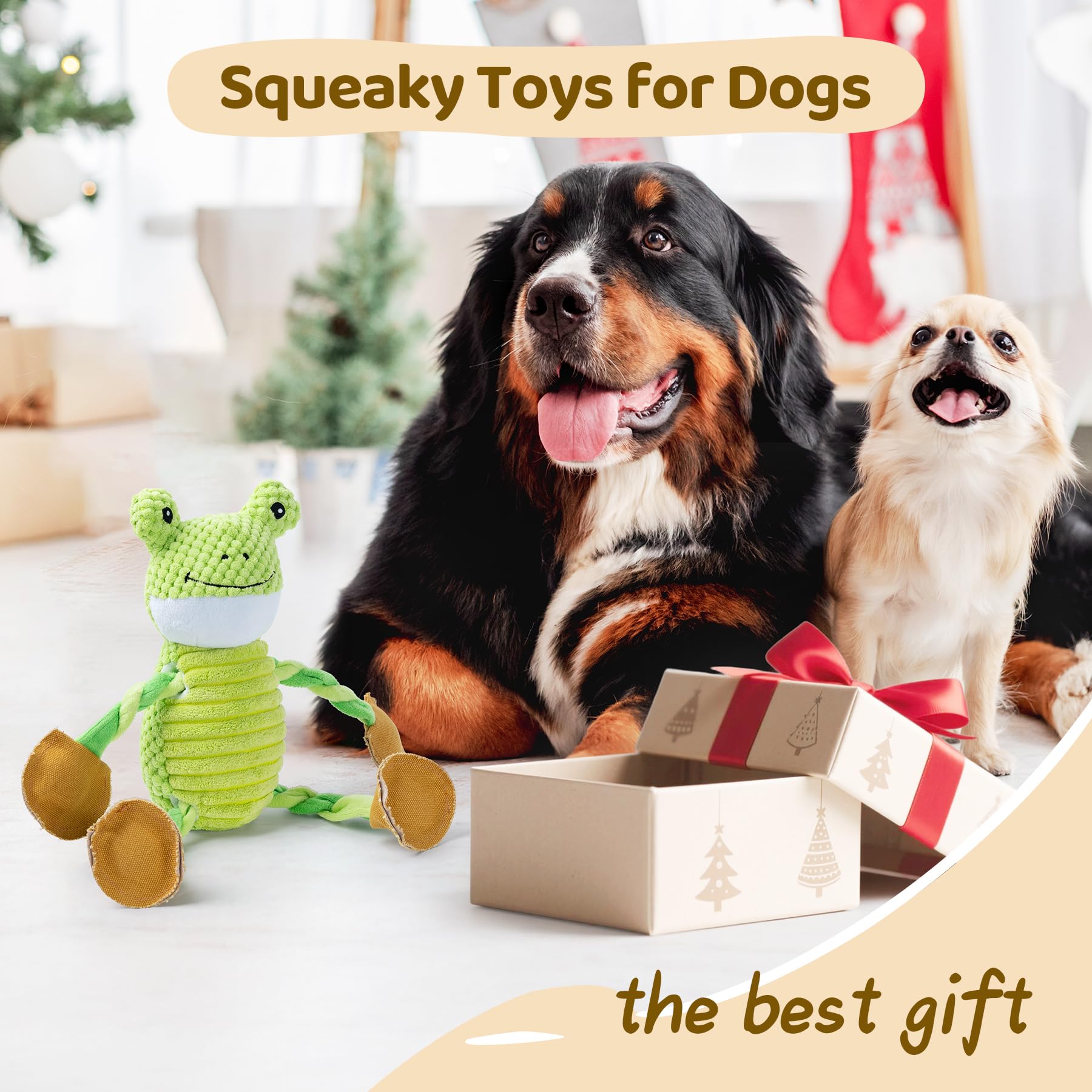 DELOMO dog toy double stitched seams supports lasting play.