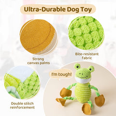 DELOMO dog toy tough canvas with reinforced plush ropes emphasizes durability.