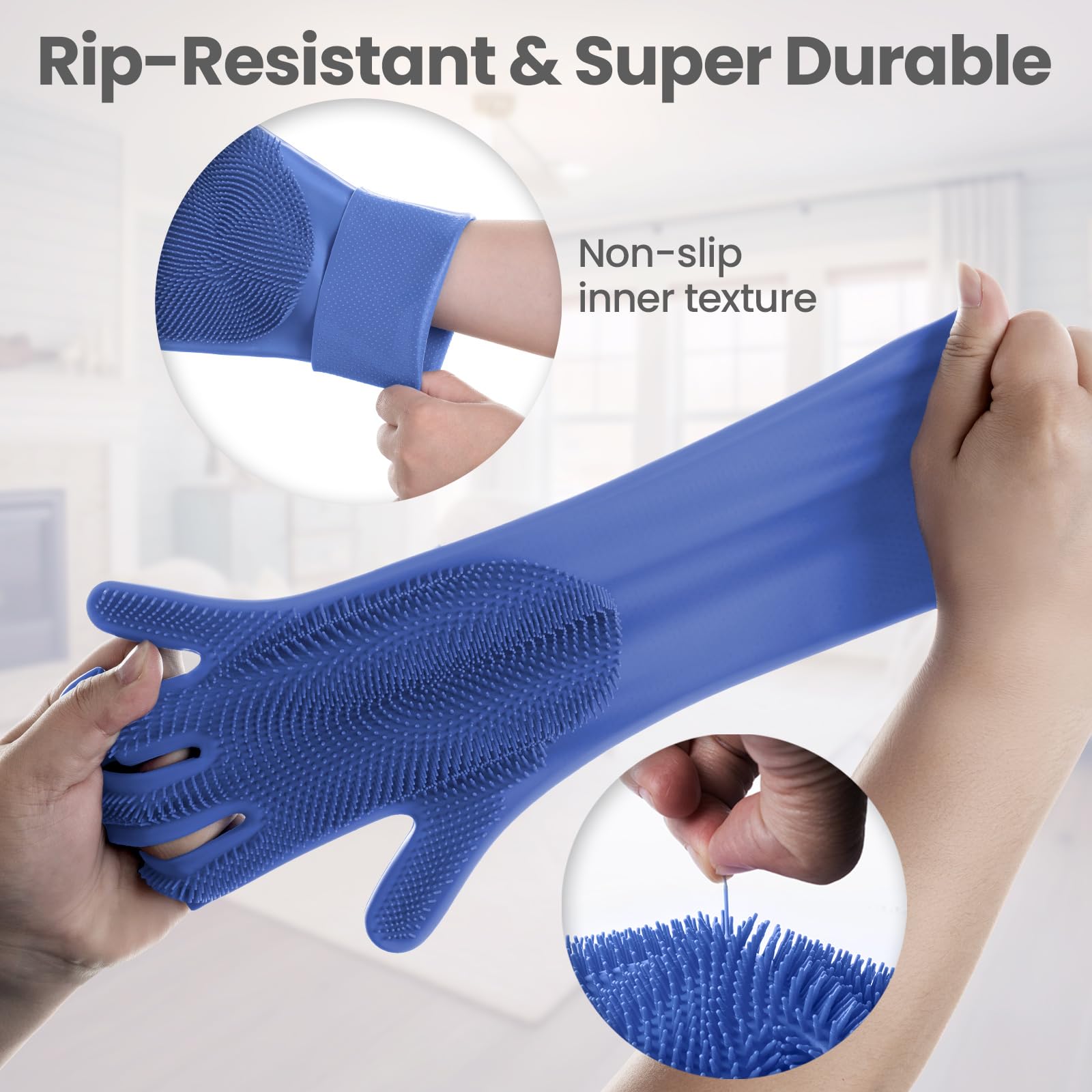 DELOMO dog washing gloves bath time massage provides spa-like calm