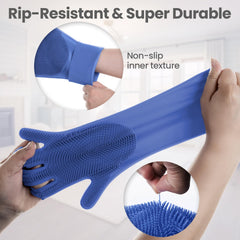 DELOMO dog washing gloves bath time massage provides spa-like calm