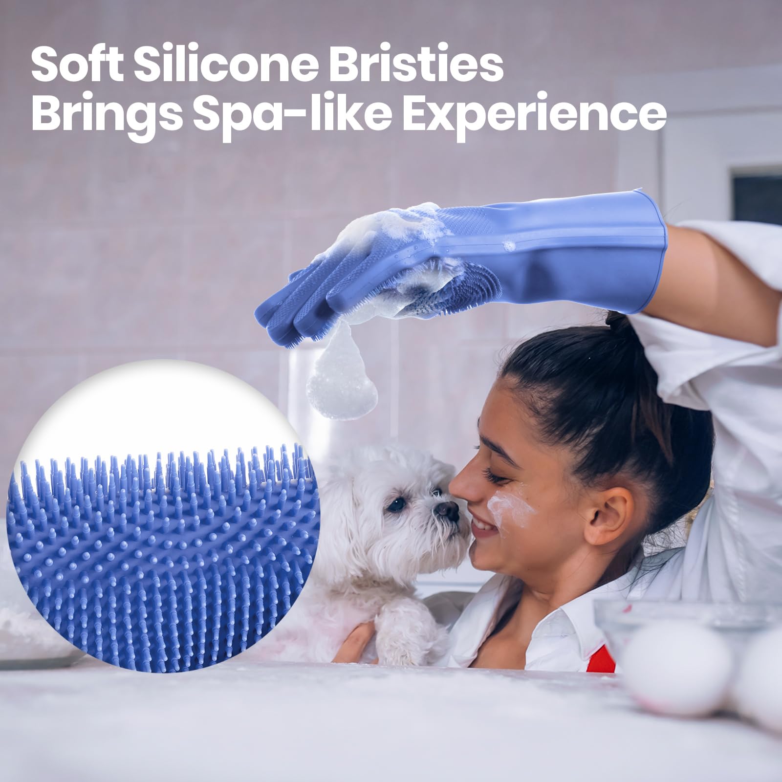DELOMO dog washing gloves fit most hands for comfortable sessions