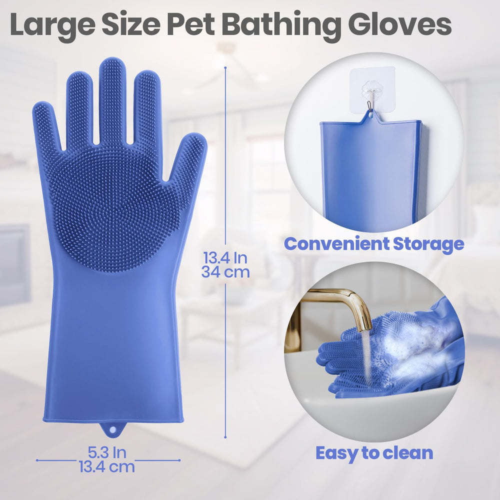 DELOMO dog washing gloves hair removal helps lift loose fur