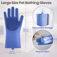 DELOMO dog washing gloves hair removal helps lift loose fur