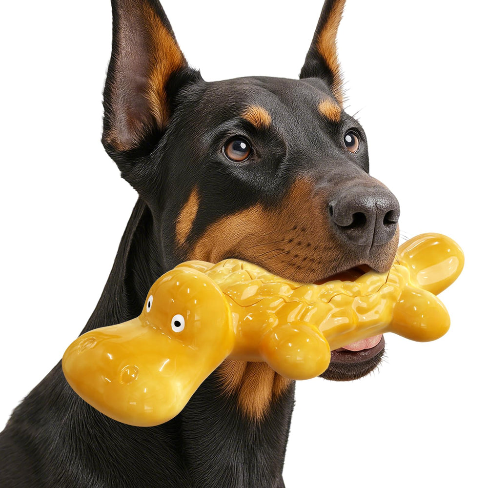 DELOMO indestructible dog toy for aggressive chewers, built for long chew sessions.