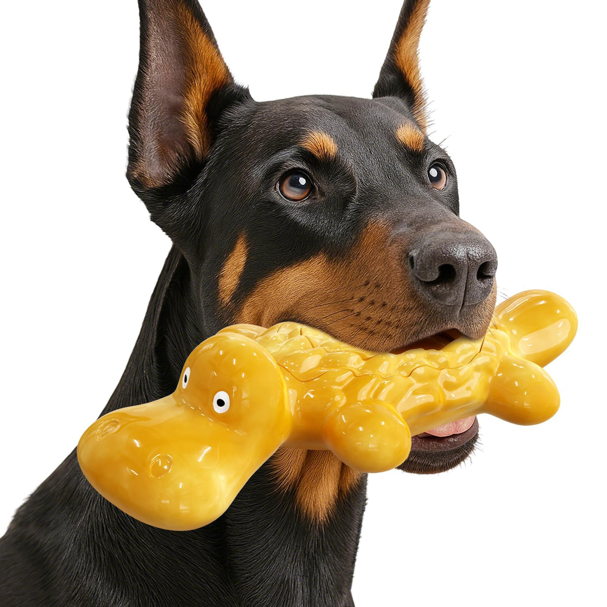 DELOMO indestructible dog toy for aggressive chewers, built for long chew sessions.