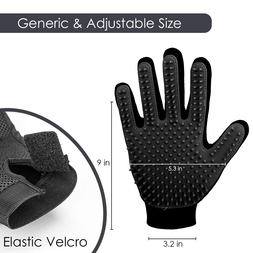 DELOMO glove on horse grooming shows effective fur lift along mane.