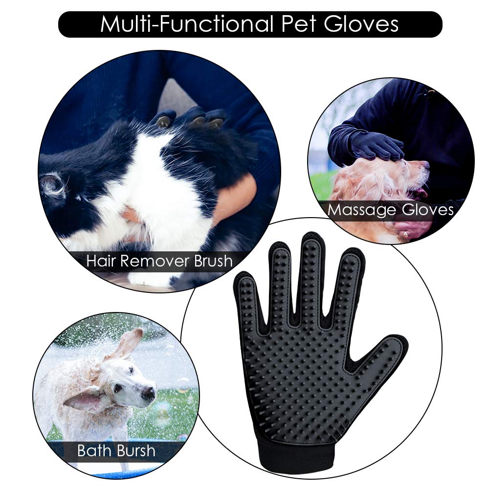 DELOMO pet grooming glove silicone tips deliver skin-friendly grooming during brushing.