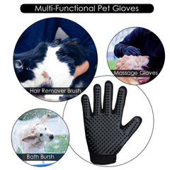 DELOMO pet grooming glove silicone tips deliver skin-friendly grooming during brushing.