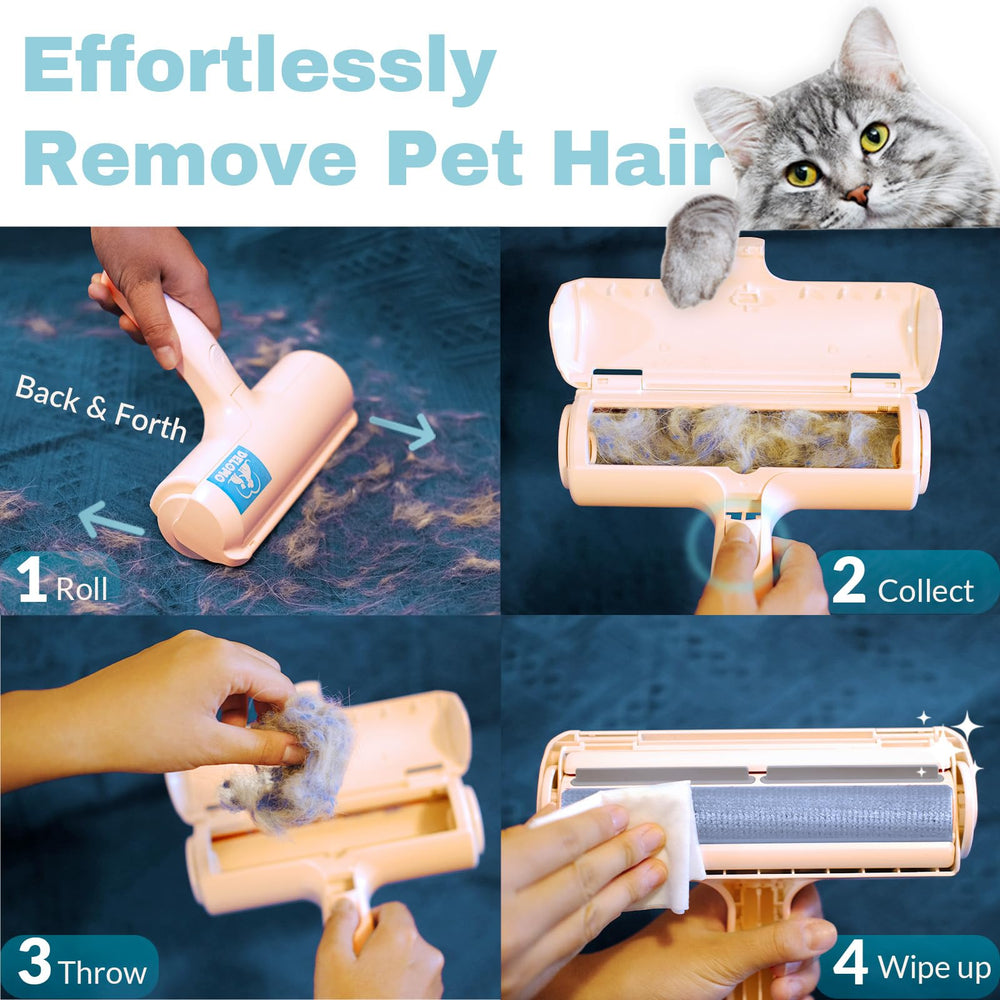 DELOMO Pet Hair Removal Tool being wiped down for easy maintenance