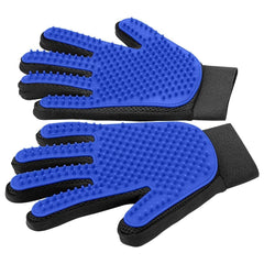 DELOMO pet hair remover glove closeup showing silicone tips for gentle grooming.