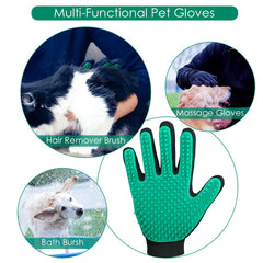 DELOMO gloves soft silicone tips closeup for skin-friendly deshedding