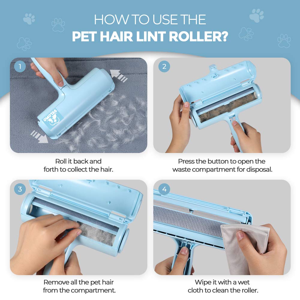 DELOMO Pet Hair Roller easy-clean design for quick maintenance