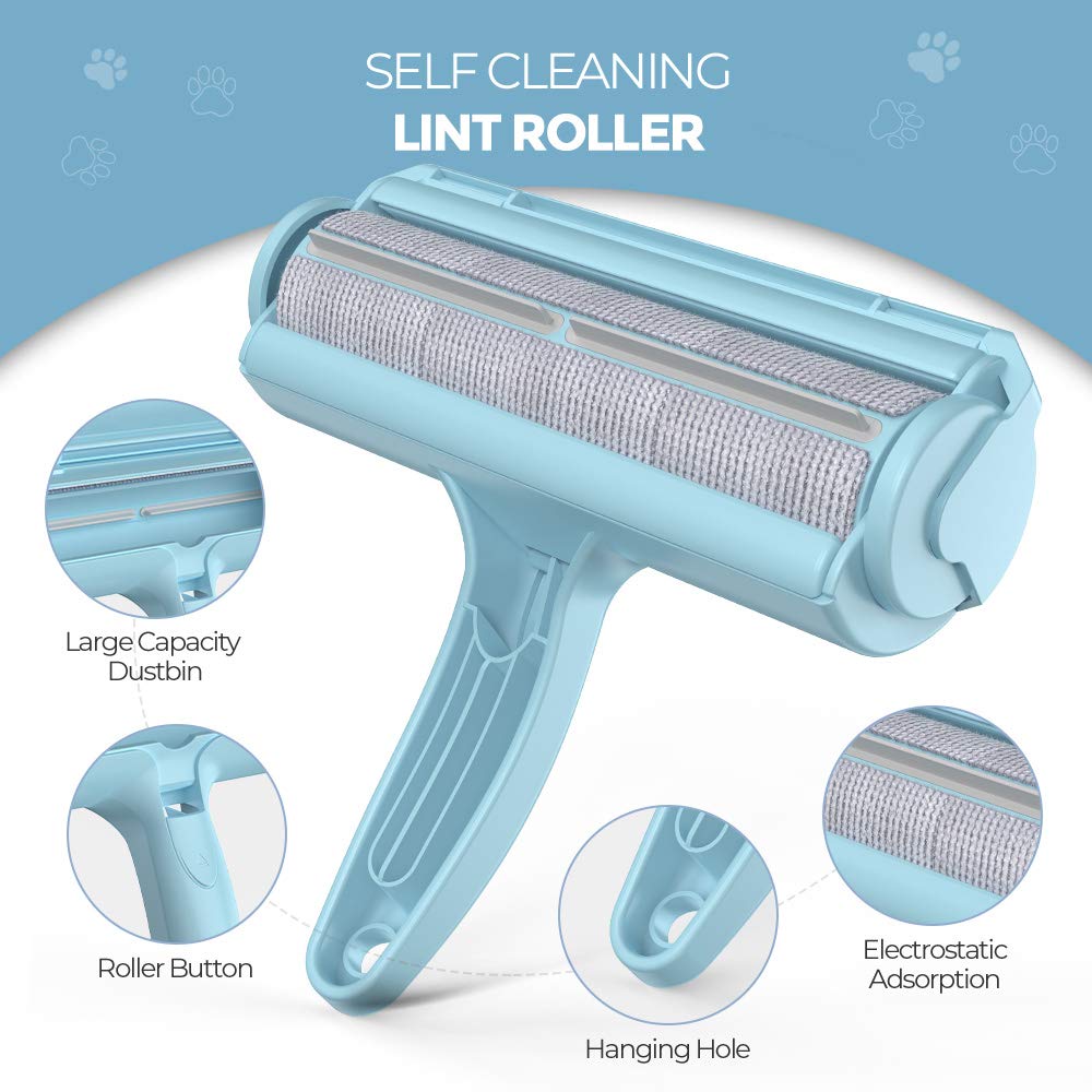 DELOMO Pet Hair Roller empty-bin feature enables quick fur disposal