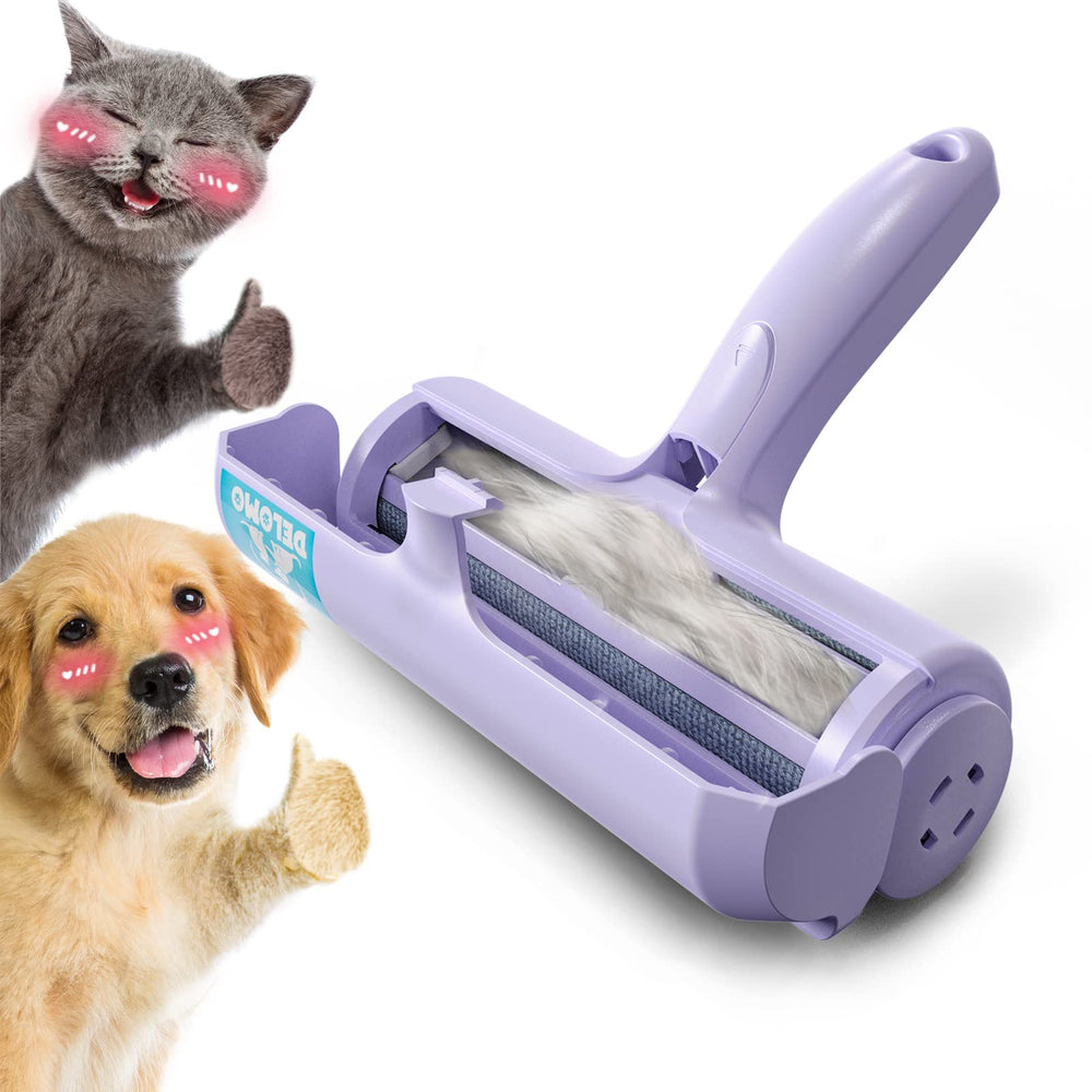 DELOMO Pet Hair Roller on sofa removing fur for a cleaner living space