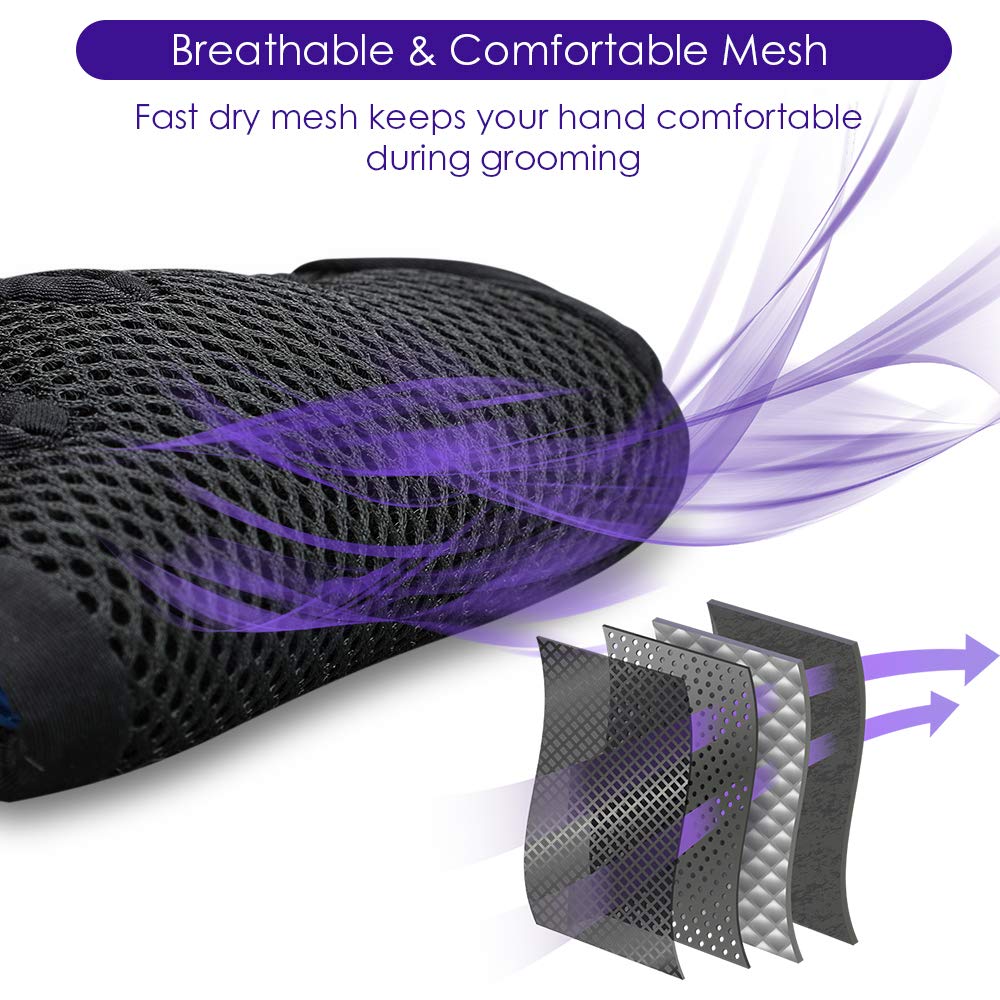 DELOMO glove with five-finger design for hard-to-reach areas like tail.