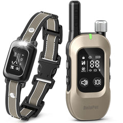 Delupet 2-in-1 dog bark collar front view for peaceful training sessions