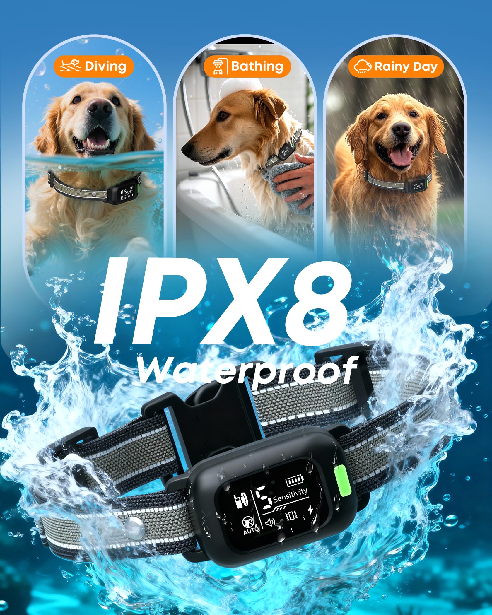Delupet night-use collar with auto-safety light for safer evenings