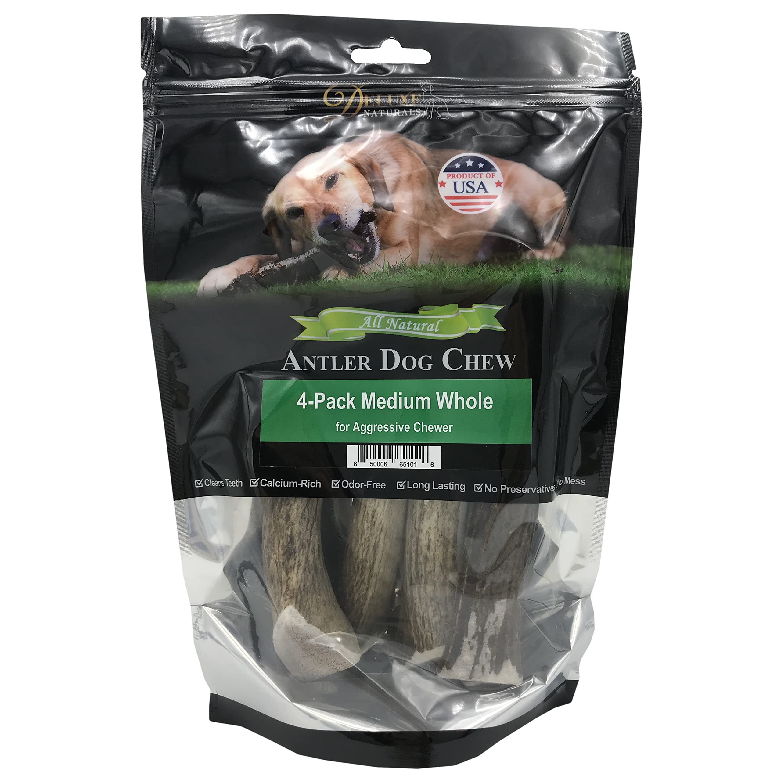 Deluxe Naturals elk antler chews boredom therapy illustrates mental engagement for active dogs