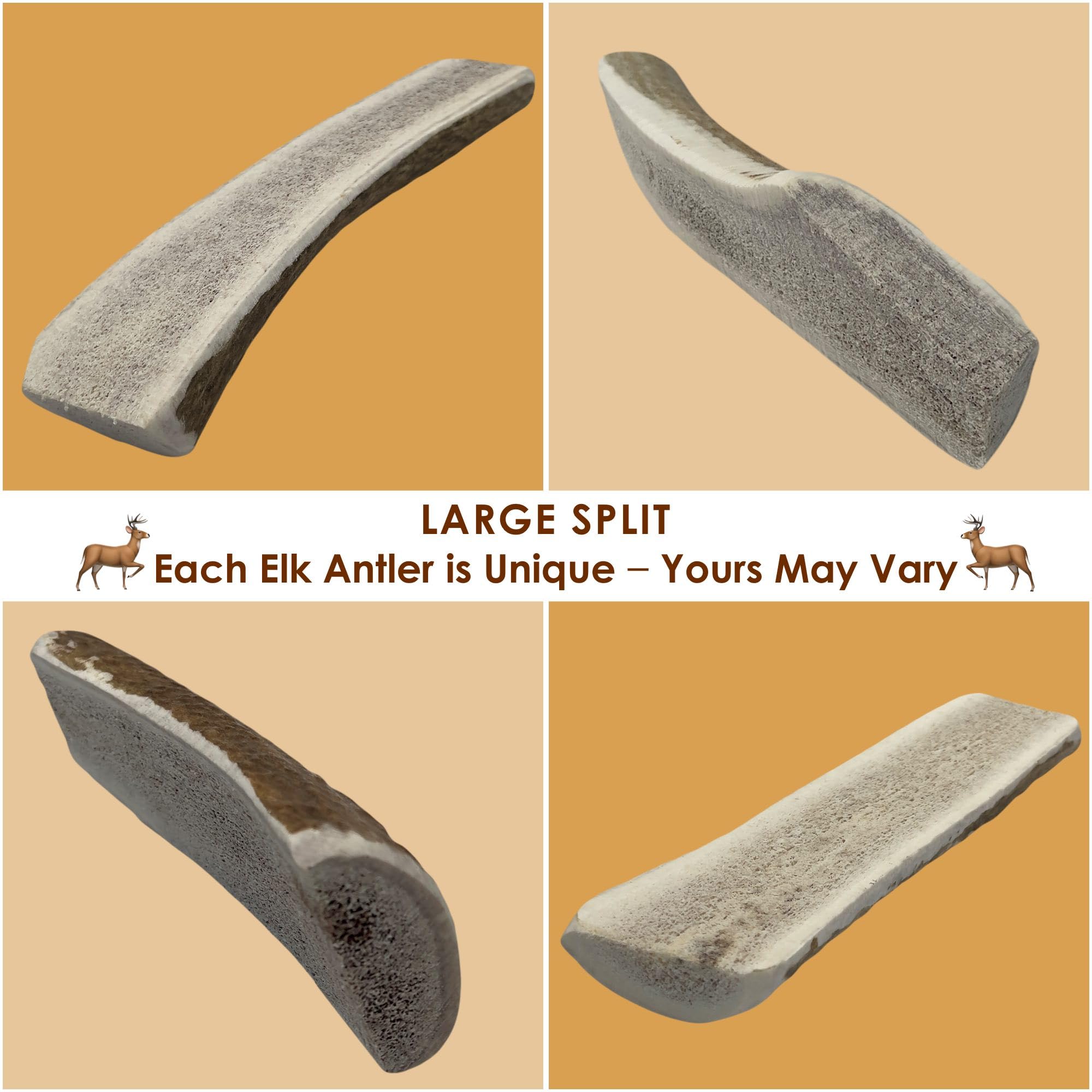 Deluxe Naturals gentle chewer design in split antler for easy access