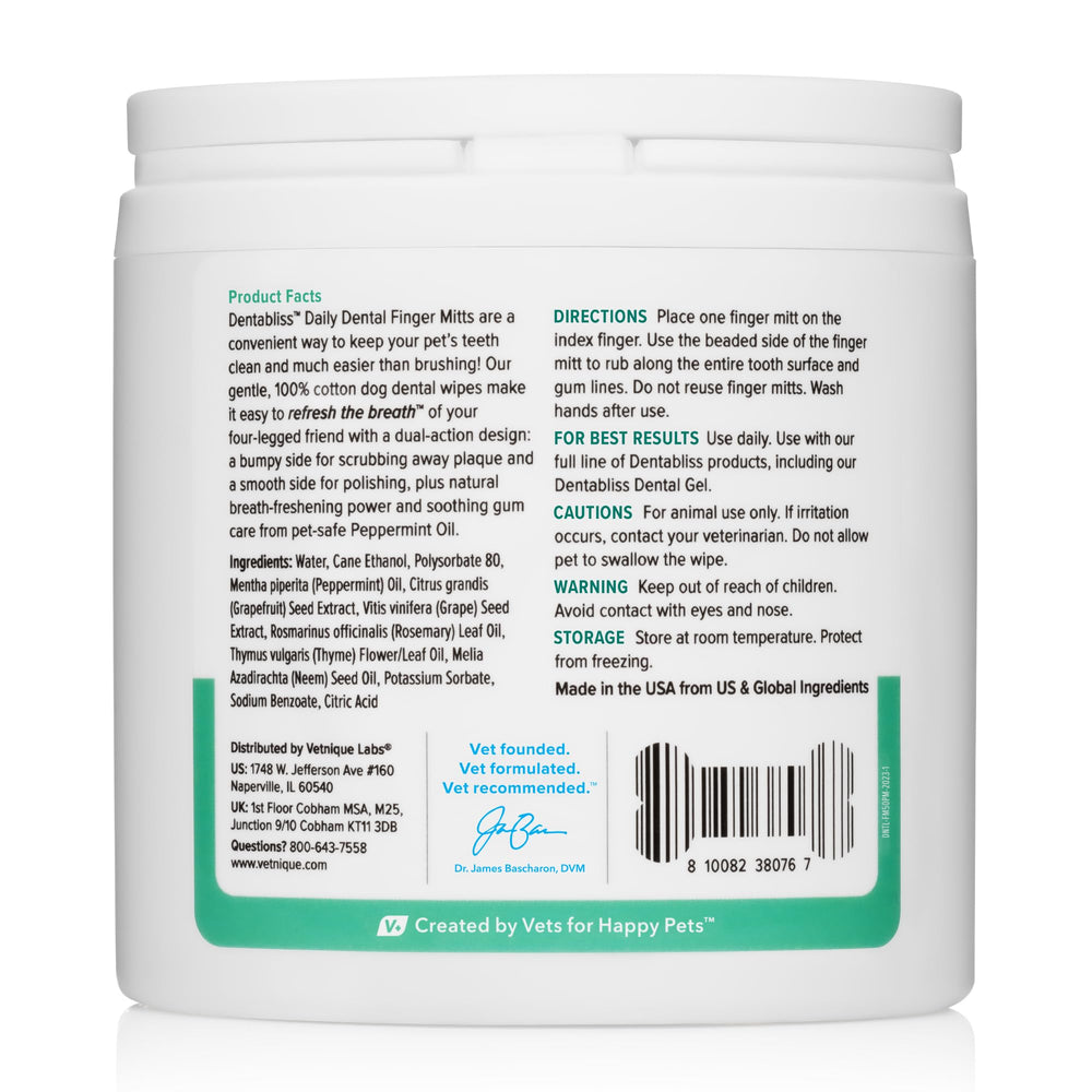 Dentabliss packaging shows ready-to-use wipes for travel.