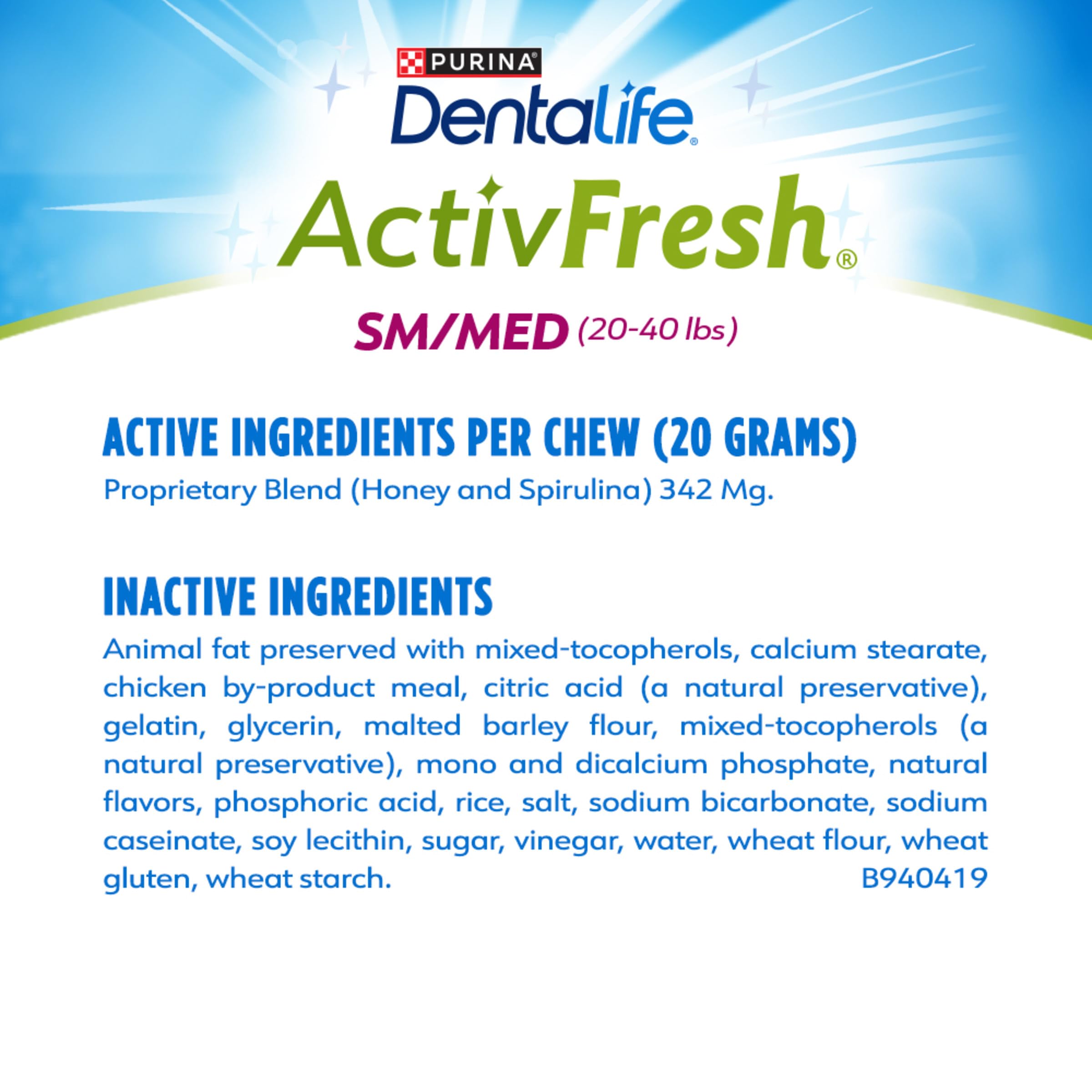 Dentalife ActivFresh 30-chews-per-pack shot, convenient for daily routines.