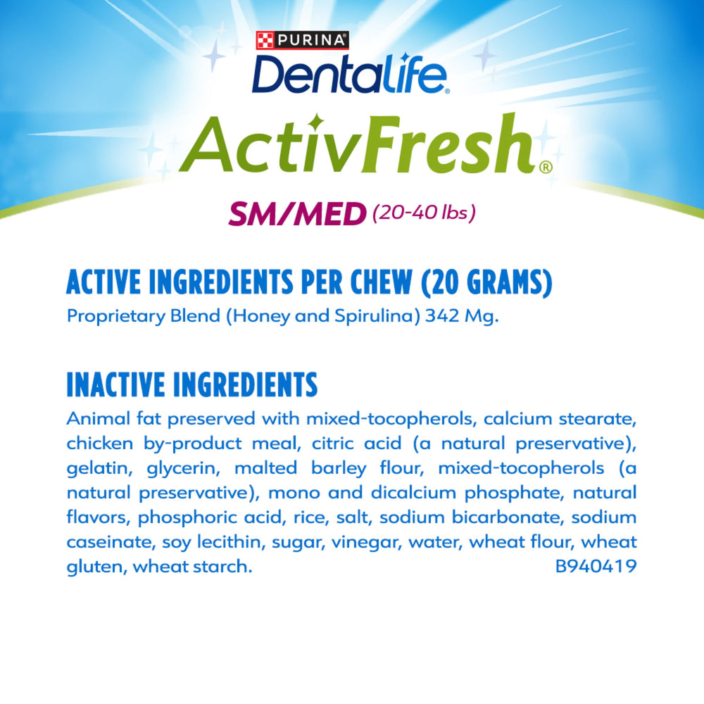 Dentalife ActivFresh 30-chews-per-pack shot, convenient for daily routines.