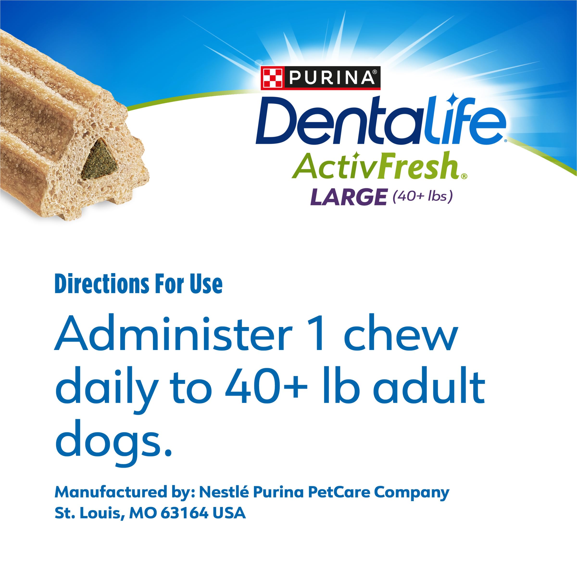 Dentalife ActivFresh oral-care chews designed for breath freshening and routine.