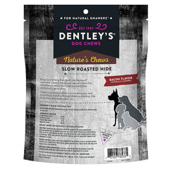 Slow-roasted hide close-up highlights chewy texture and savory bacon aroma from Dentley.