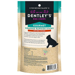 DENTLEY'S Rawhide Twists closeup shows real chicken flavor for engaging chew sessions.
