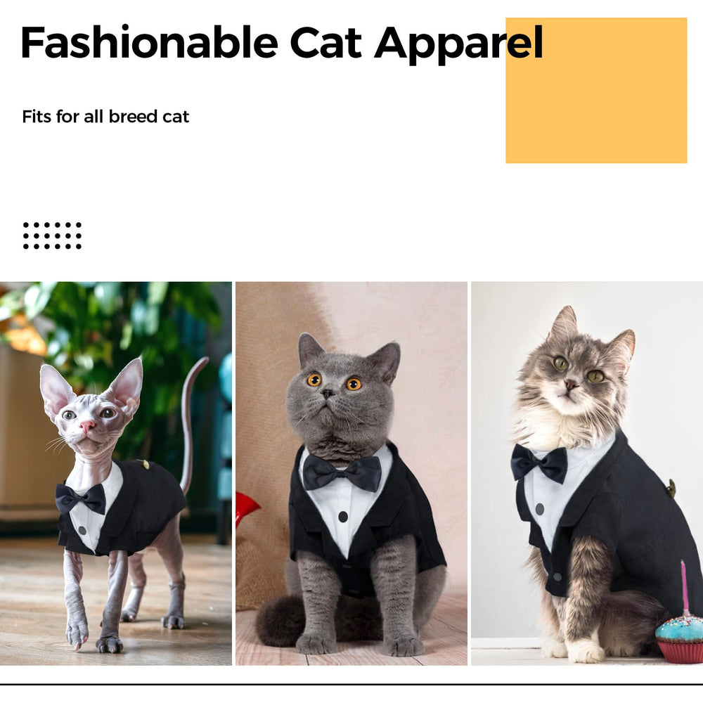DENTRUN Cat Tuxedo Outfit easy-on closure enabling quick dressing
