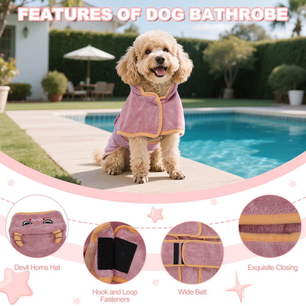 DENTRUN adjustable-belly-strap robe shows secure fit during post-swim shaking.