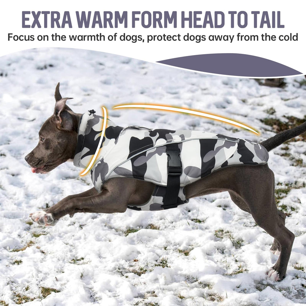 DENTRUN dog winter coat adjustable chest belt for secure fit