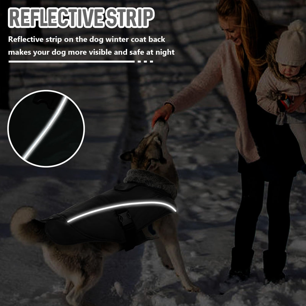 DENTRUN Winter Warm Dog Coat windproof material blocks chilly gusts